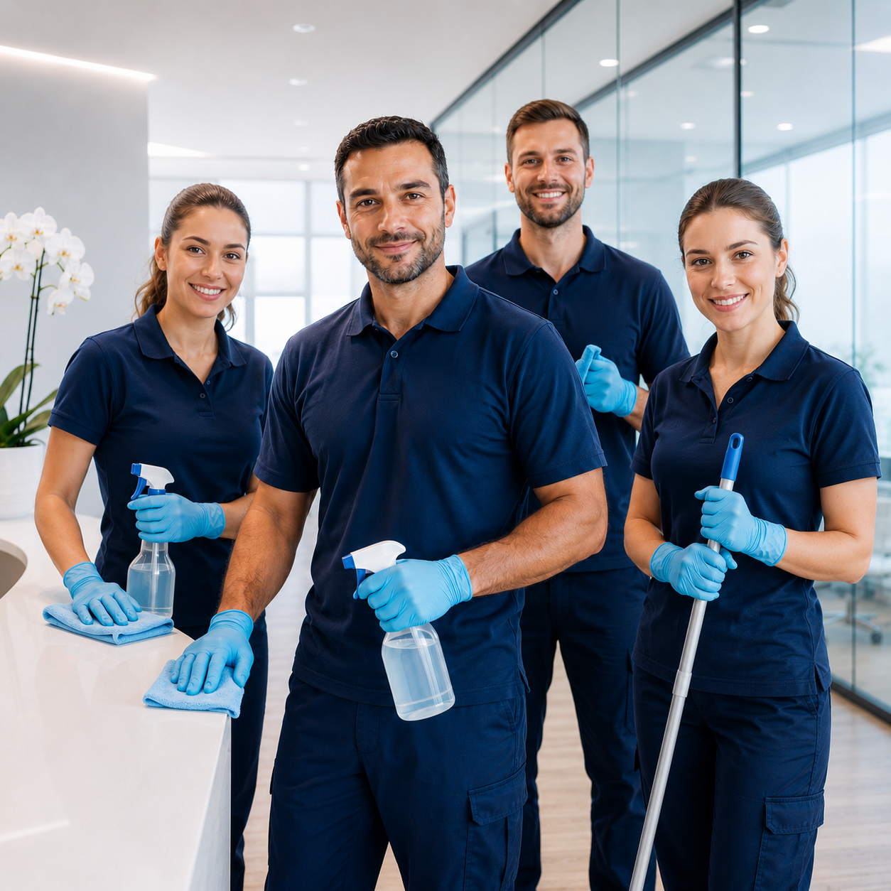 Team von Senko Reinigungs- und Gebäudeservice bei der Arbeit